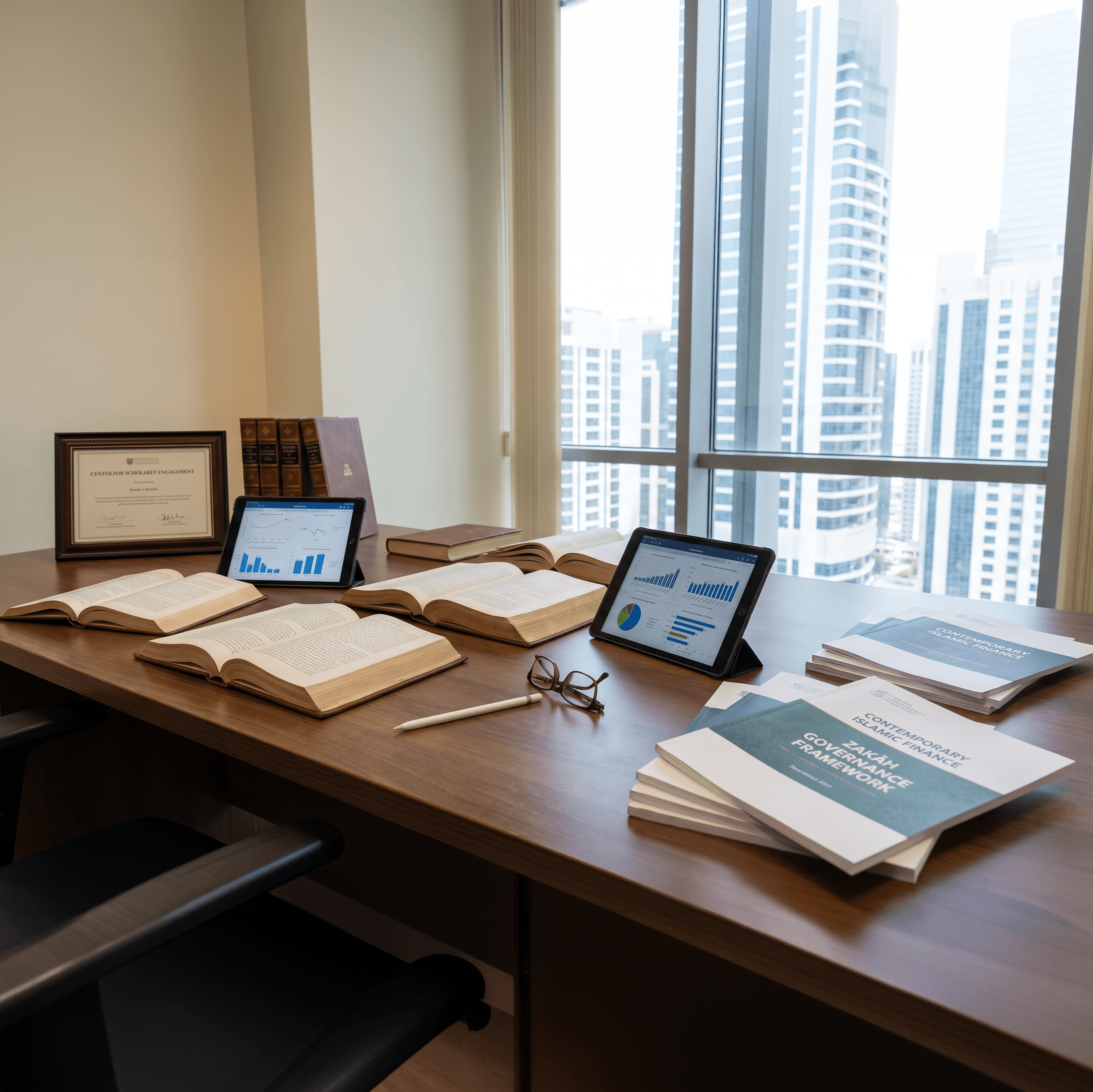 A scholar's desk — prepared for the Fiqh Symposium 2026